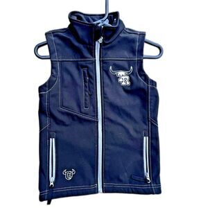 Hardware comboy Black vest boys outerwear RANCH western rodeo boys sz M 7-8